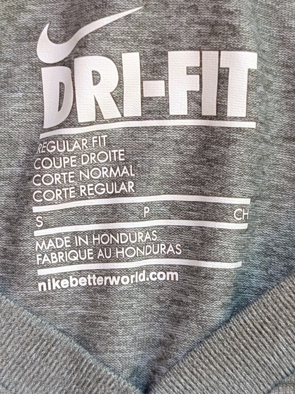 Nike Women's Heather Gray Dri-FIT V-Neck Short Sleeve Tee Size Small - Picture 2 of 4